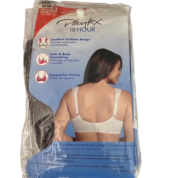 Playtex 18 Hour Ultimate Shoulder Comfort Side and Back Smoothing Size 46DDD - Picture 5 of 6